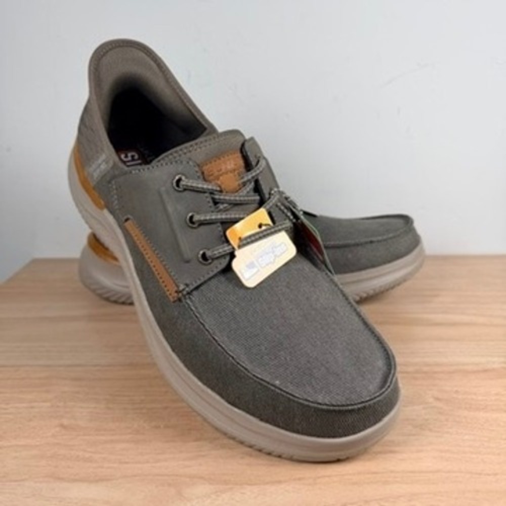 Skechers Hasting Niko Men's Moc Toe Slip-Ins Loafer 11.5 Brown Hands Free 205212